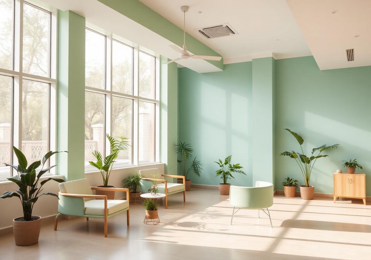 पटना में हमारी rehab facility का calming lounge area