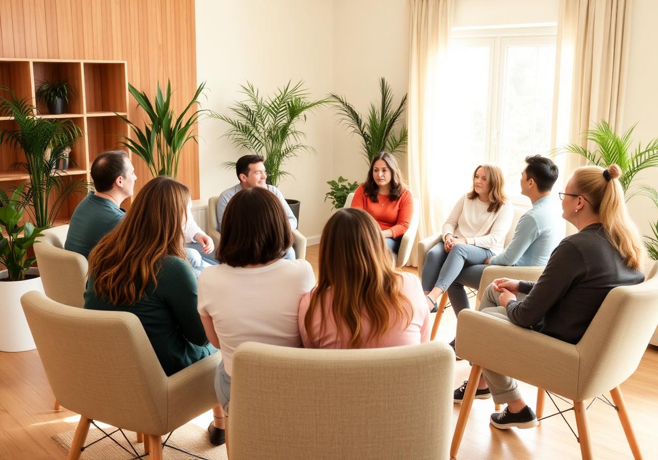 आस्था rehabilitation centre में group therapy session